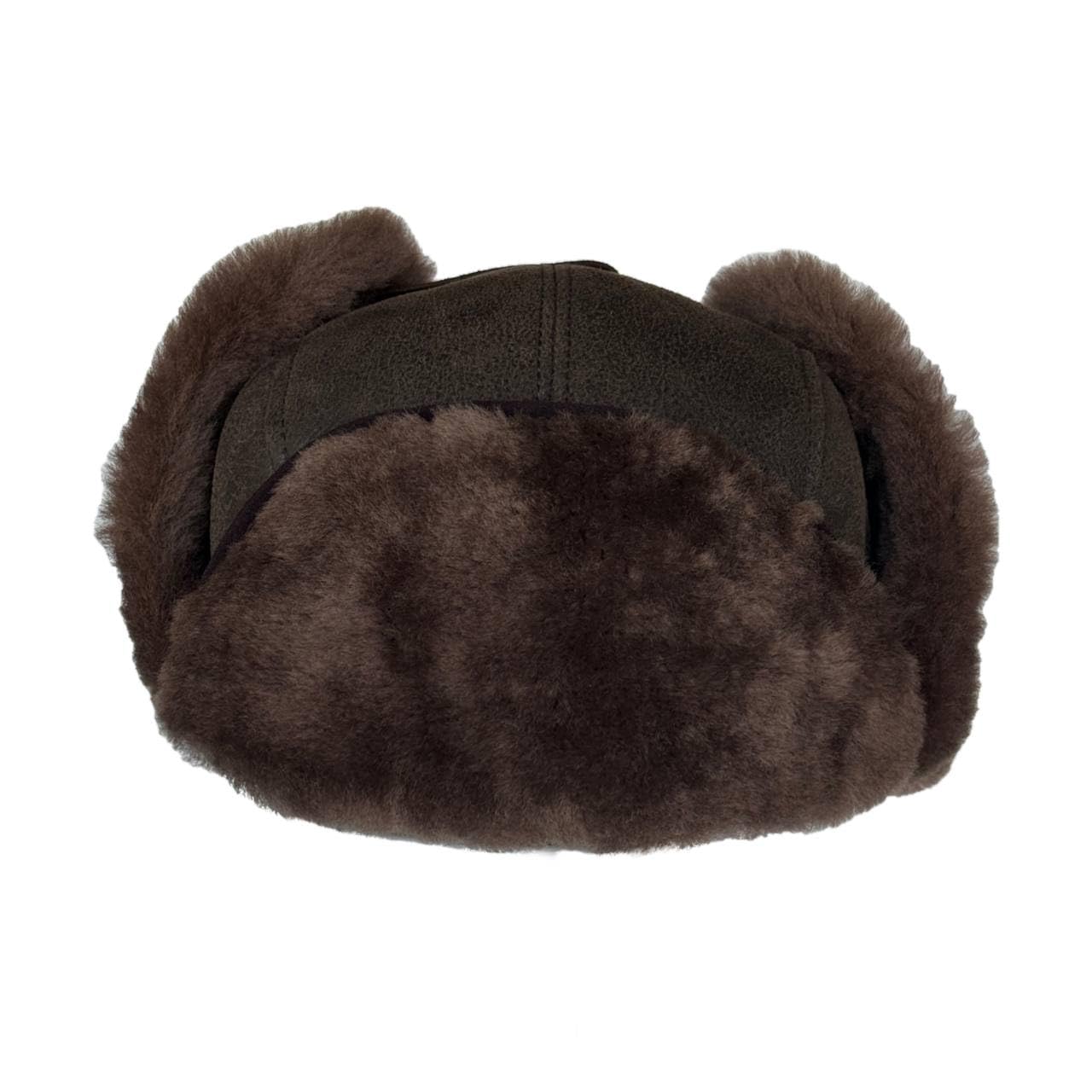 Leather Aviator Russian Ushanka Trapper Shearling Sheepskin Fur Ear Flap Waterproof Winter Hat
