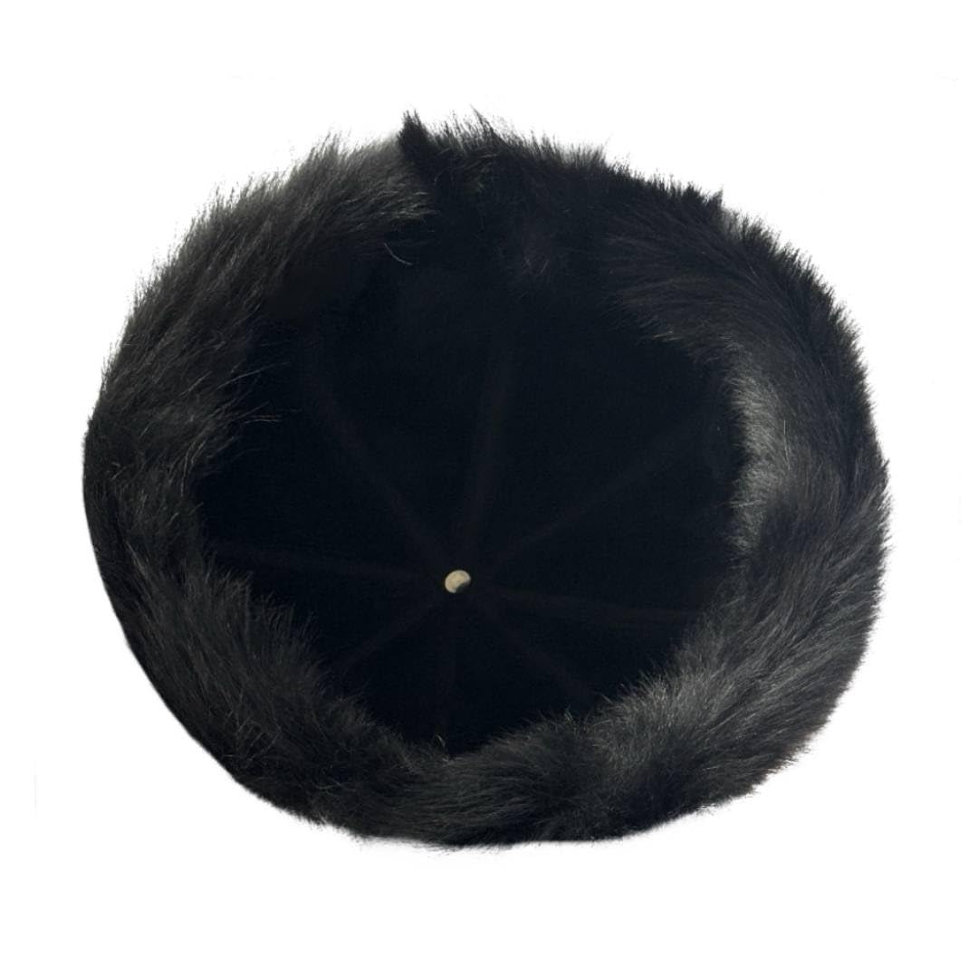 Lukkizara Black Beanie Real Sheepskin Shearling Leather Fur Winter Hat