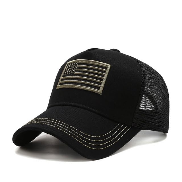 Mens Black American Flag Baseball Cap