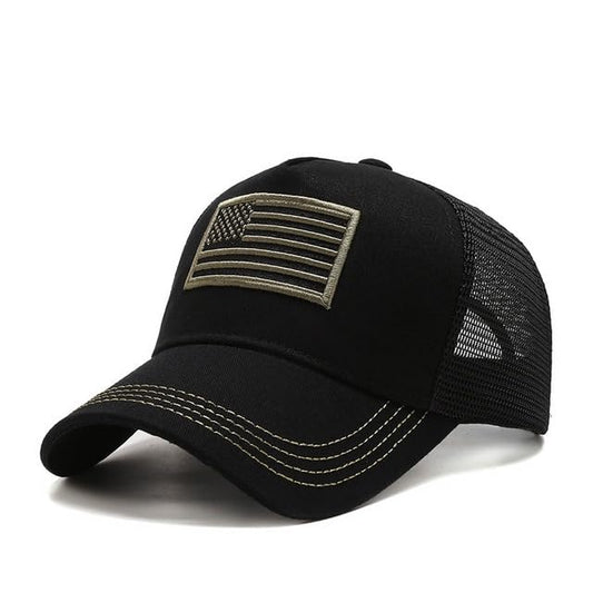 Mens Black American Flag Baseball Cap