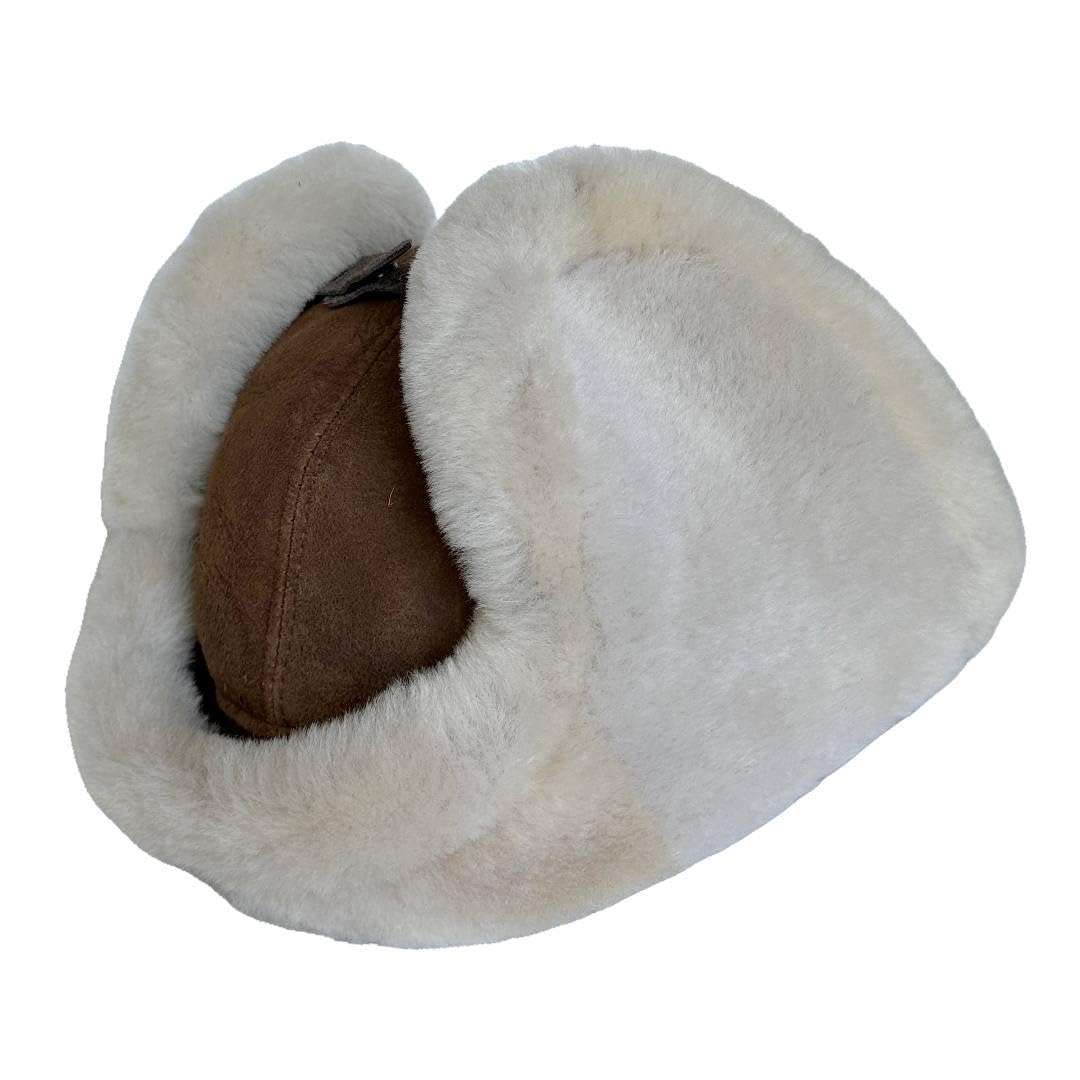 Leather Aviator Russian Ushanka Trapper Shearling Sheepskin Fur Ear Flap Waterproof Winter Hat