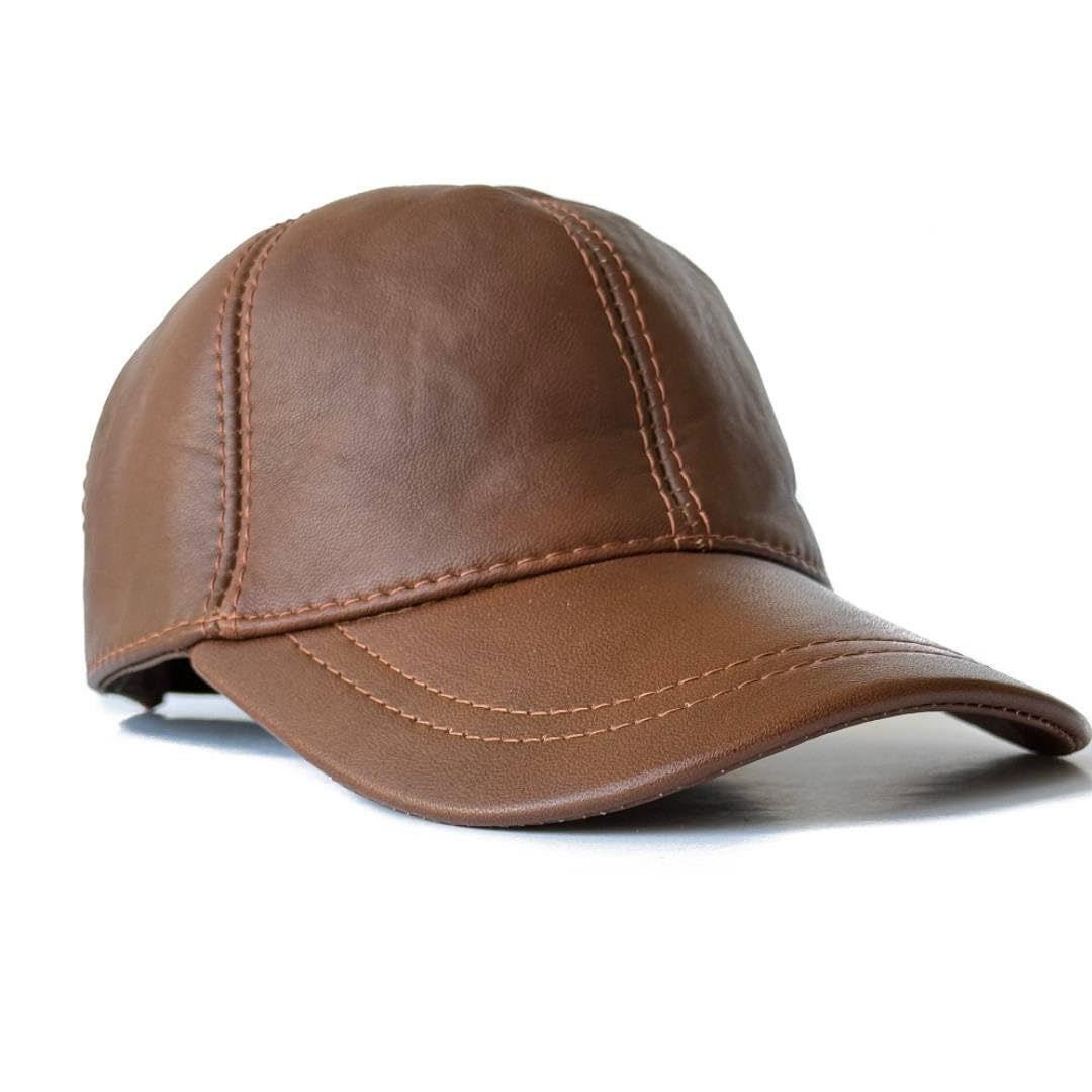 Genuine Leather Baseball Cap 100% Real Lambskin Leather Hat | Ball Cap
