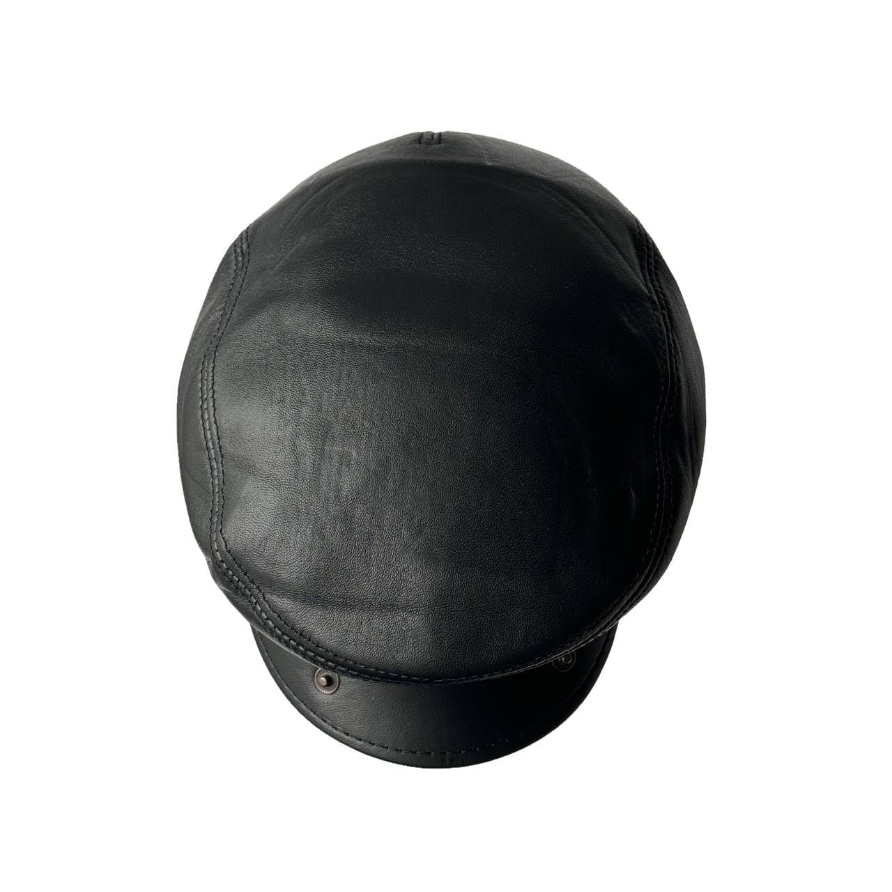 Lukkizara Leather Ivy Cap Men's Newsboy Hat Cabbie Beret Real Leather Flat Ascot Hat