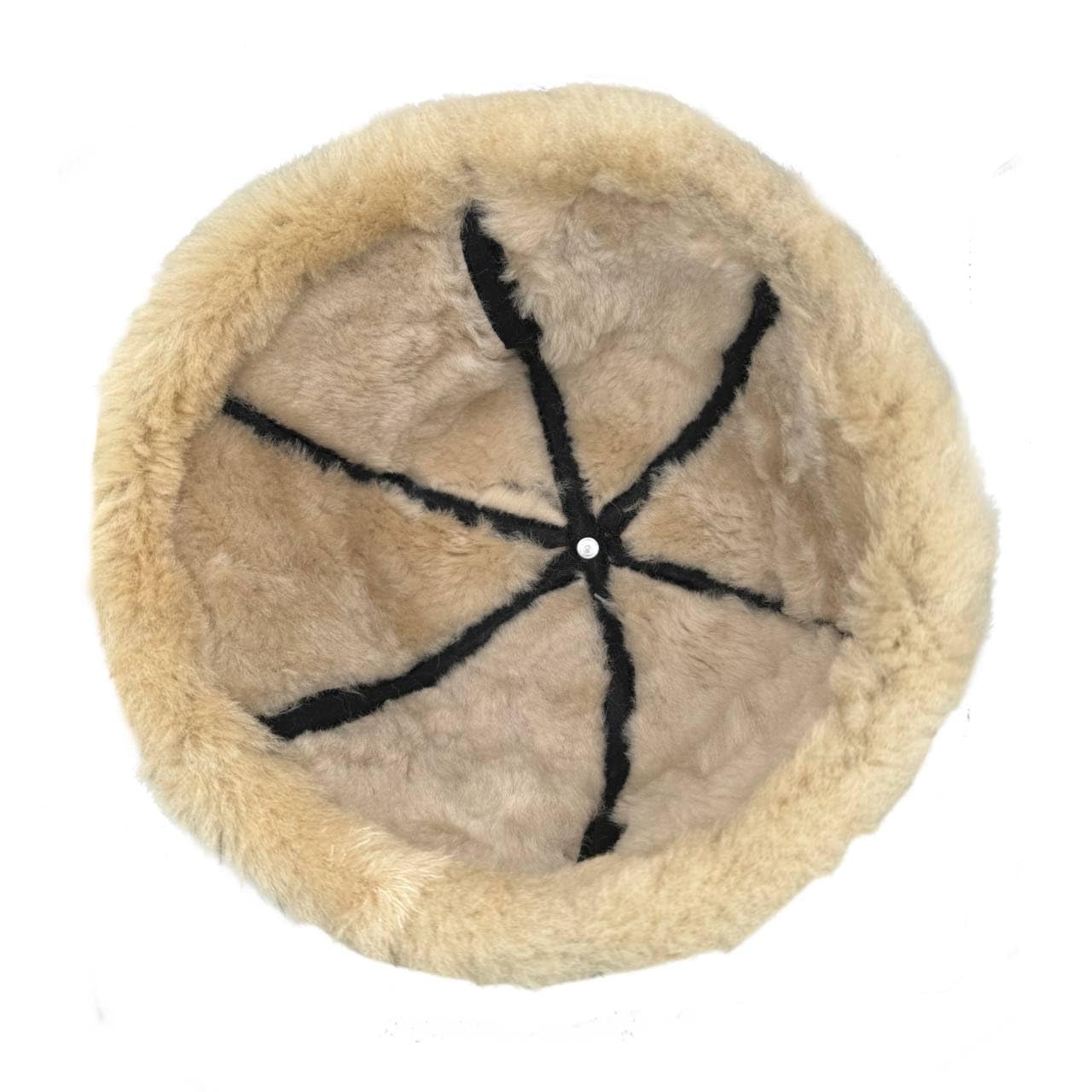 Lukkizara Winter Leather Hat Shearling Sheepskin Fur Beanie Hat
