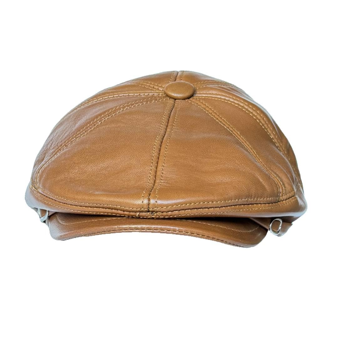 Lukkizara Genuine Leather Newsboy Ivy League Classic Flat Cap