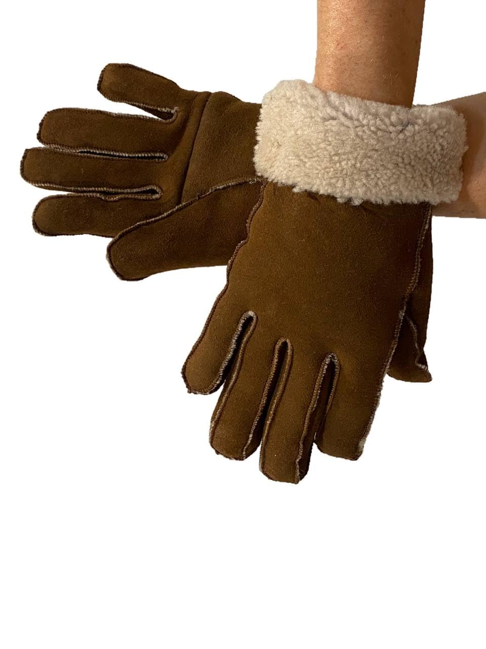 Lukkizara Leather Gloves for Mens Women Shearling Sheepskin Fu Winter Warm Gloves S-2XL