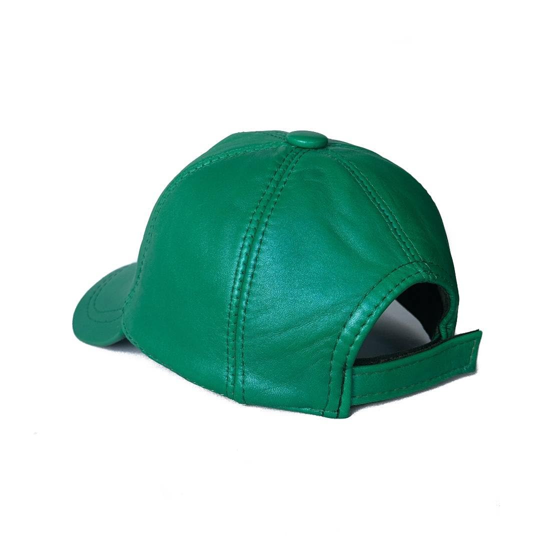Lukkizara Leather Cap for Men Women Real Sheepskin Adjustble Hat Classic Referee Snapcack