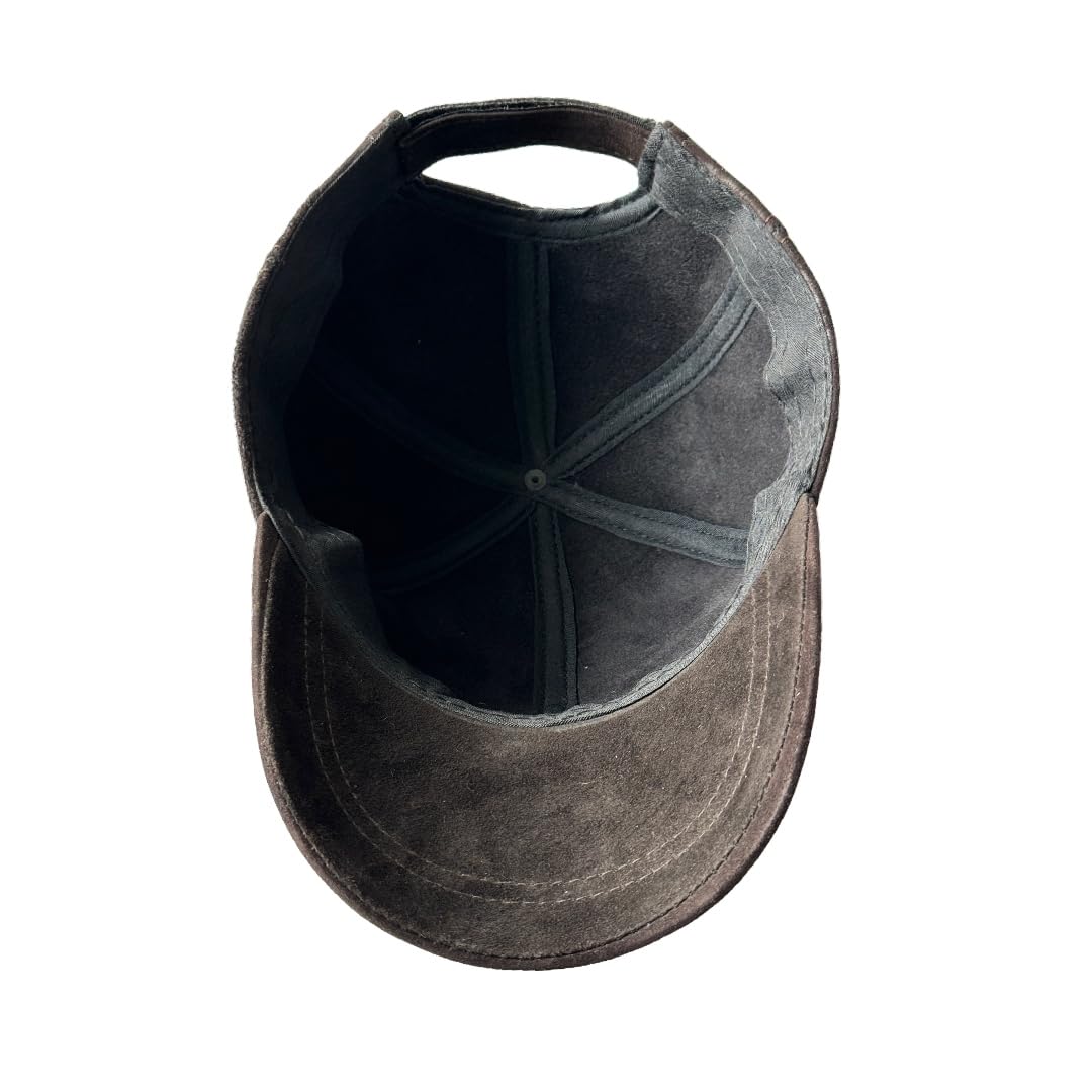 Lukkizara Genuine Leather Baseball Cap Adjustable Strap Plain Real Lambskin Leather Hat Sports Visor
