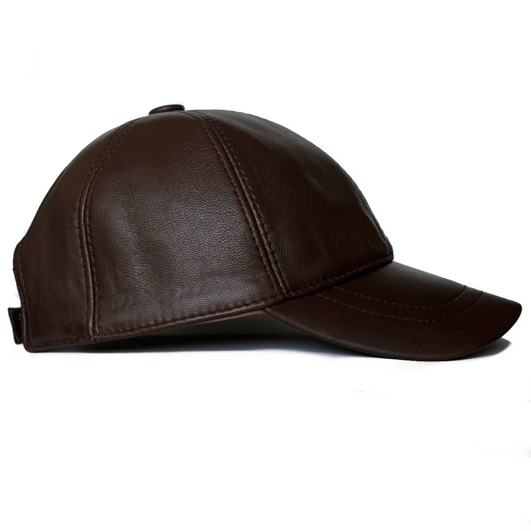 3 Pack Leather Caps Genuine Lambskin Leather Hat Sports Visor Adjustable Strap