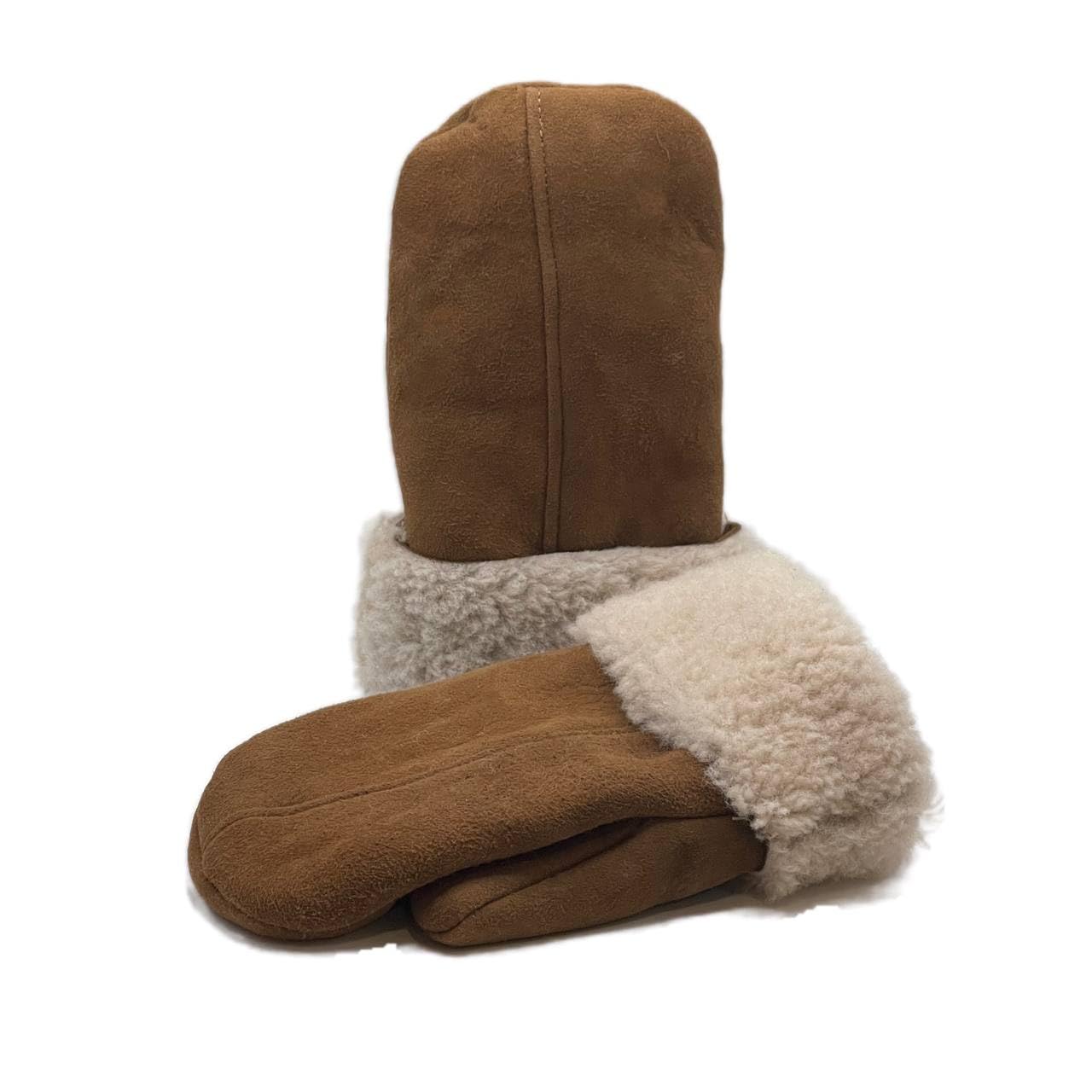 Lukkizara Men's and Women's Premium Shearling Sheepskin Leather Fur Mittens