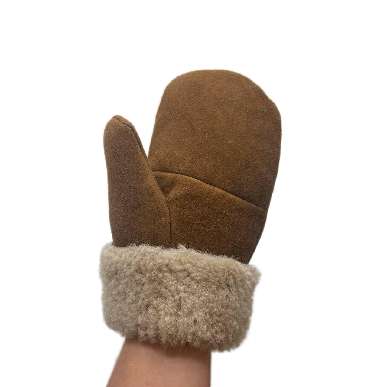 Lukkizara Men's and Women's Premium Shearling Sheepskin Leather Fur Mittens