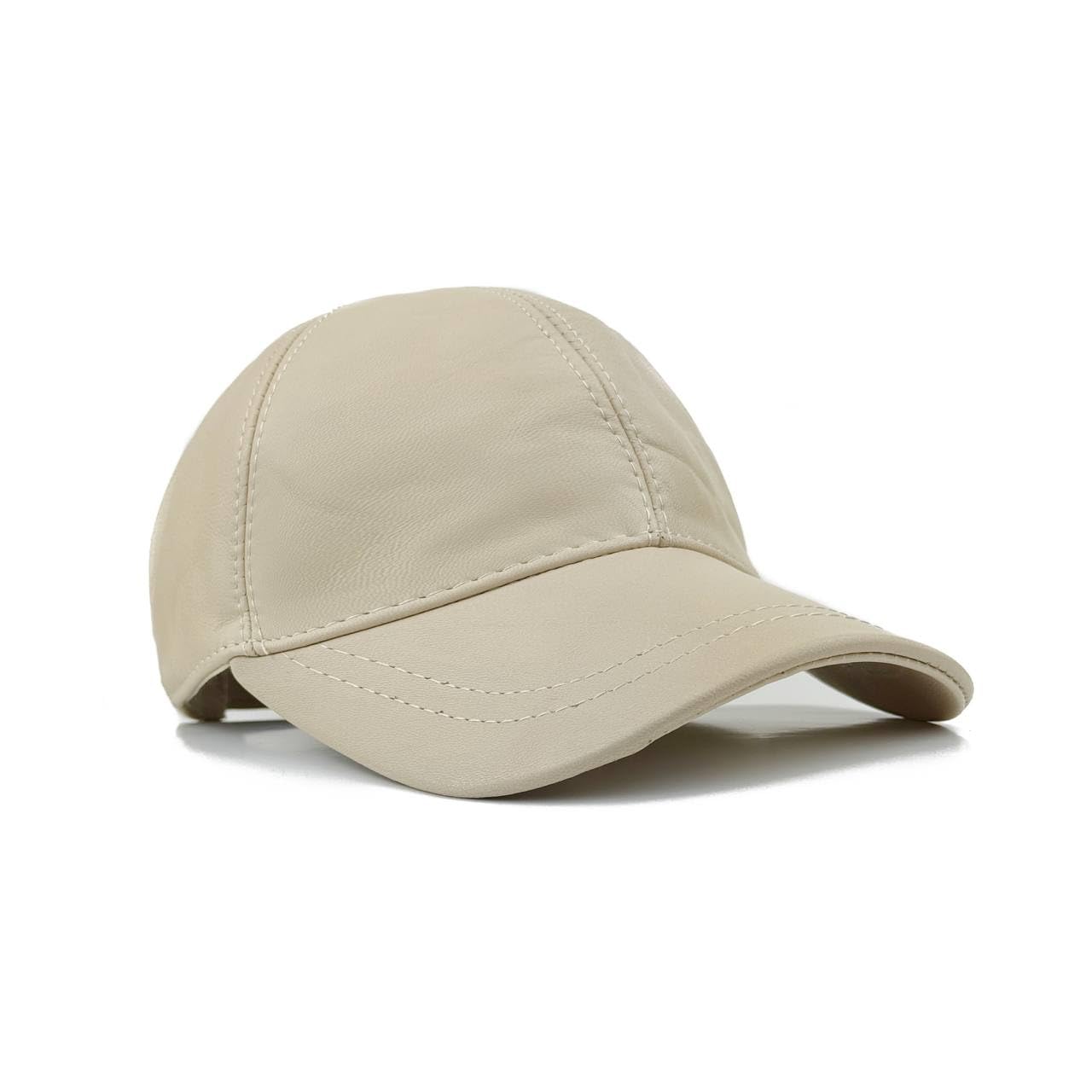 Premium Real Leather Baseball Cap – Adjustable Vintage Hat for Men & Women – Classic 6-Panel Design, Soft Genuine Leather