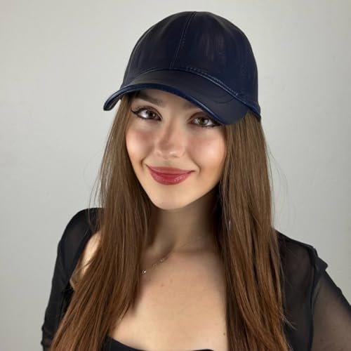 Premium Real Leather Baseball Cap – Adjustable Vintage Hat for Men & Women – Classic 6-Panel Design, Soft Genuine Leather