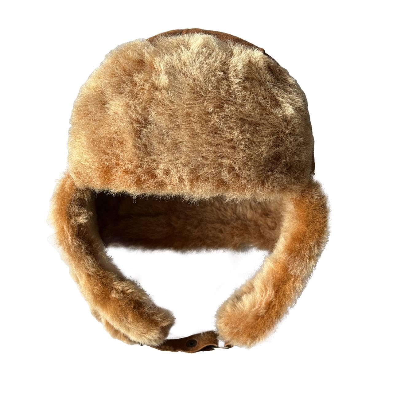 Leather Aviator Russian Ushanka Trapper Shearling Sheepskin Fur Ear Flap Waterproof Winter Hat