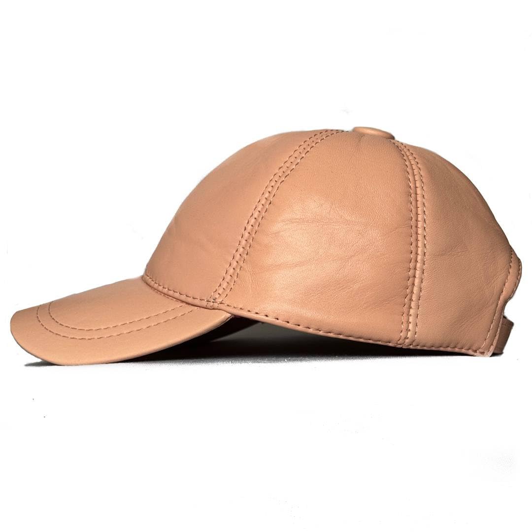 Leather Cap for Men Women Genue Lambskin Leather Winter Hat White