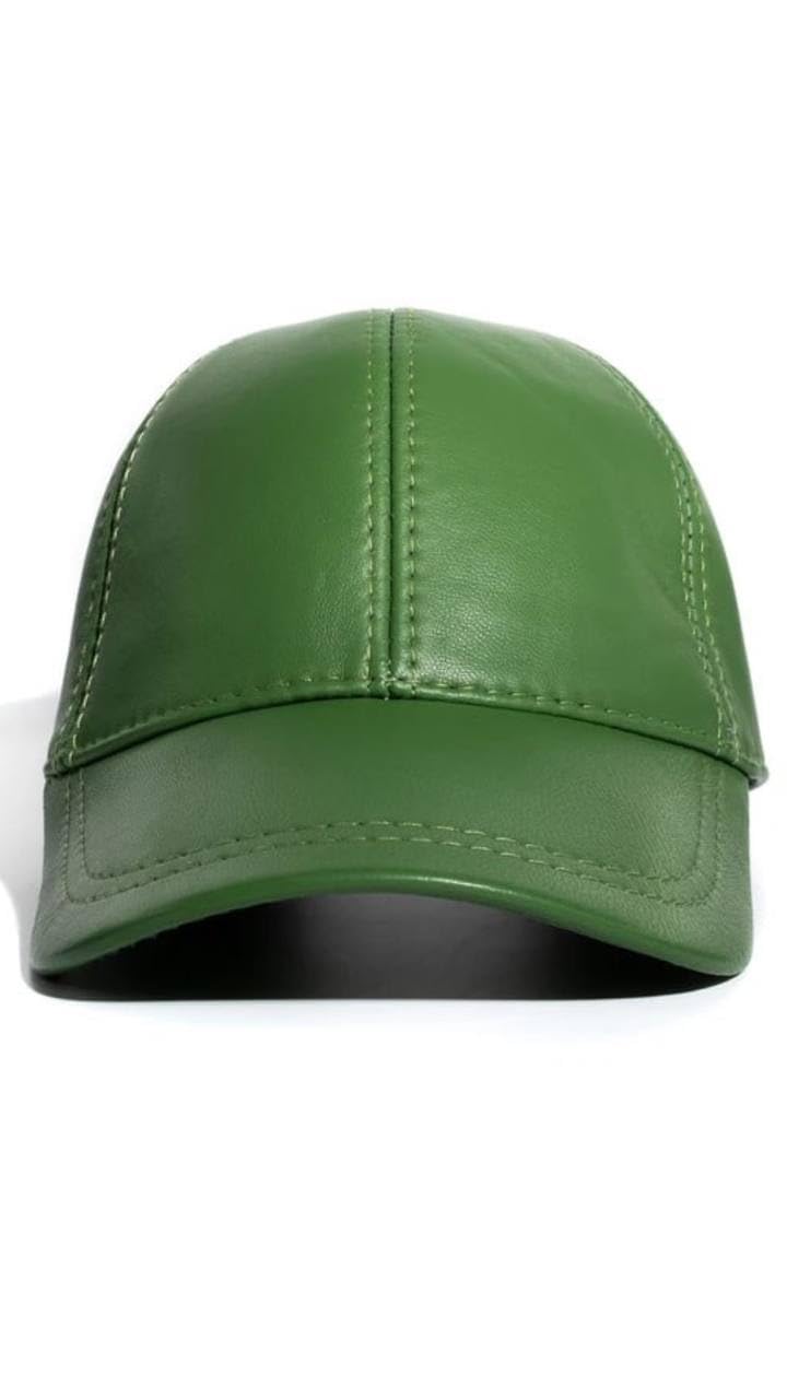 Lukkizara Genuine Real Lambskin Leather Unisex Baseball Cap - 100% Lambskin Adjustable