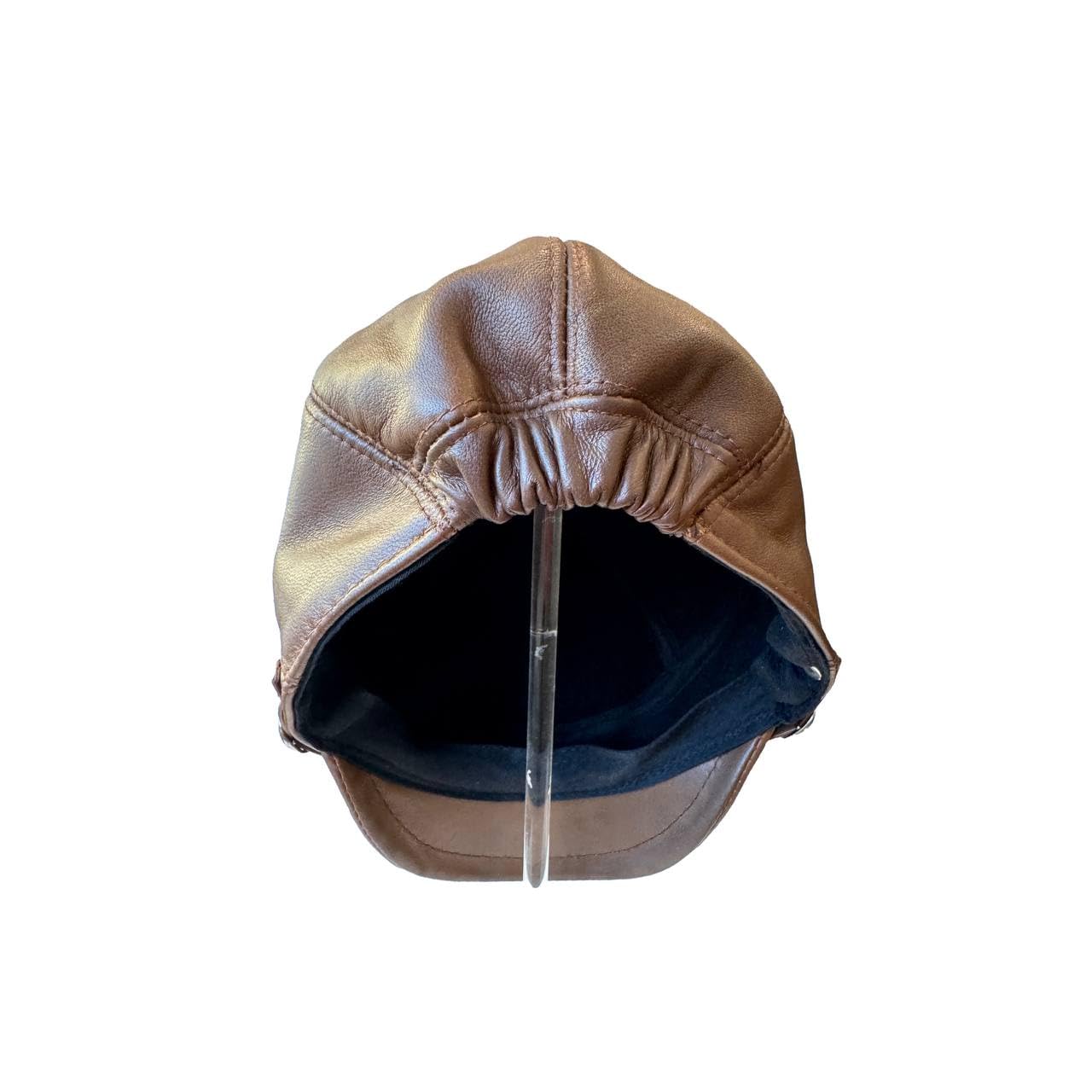 Men's Leather Newsboy Cap Cabbie Beret Real Leather Flat Hat Vintage Style Ascot Hat