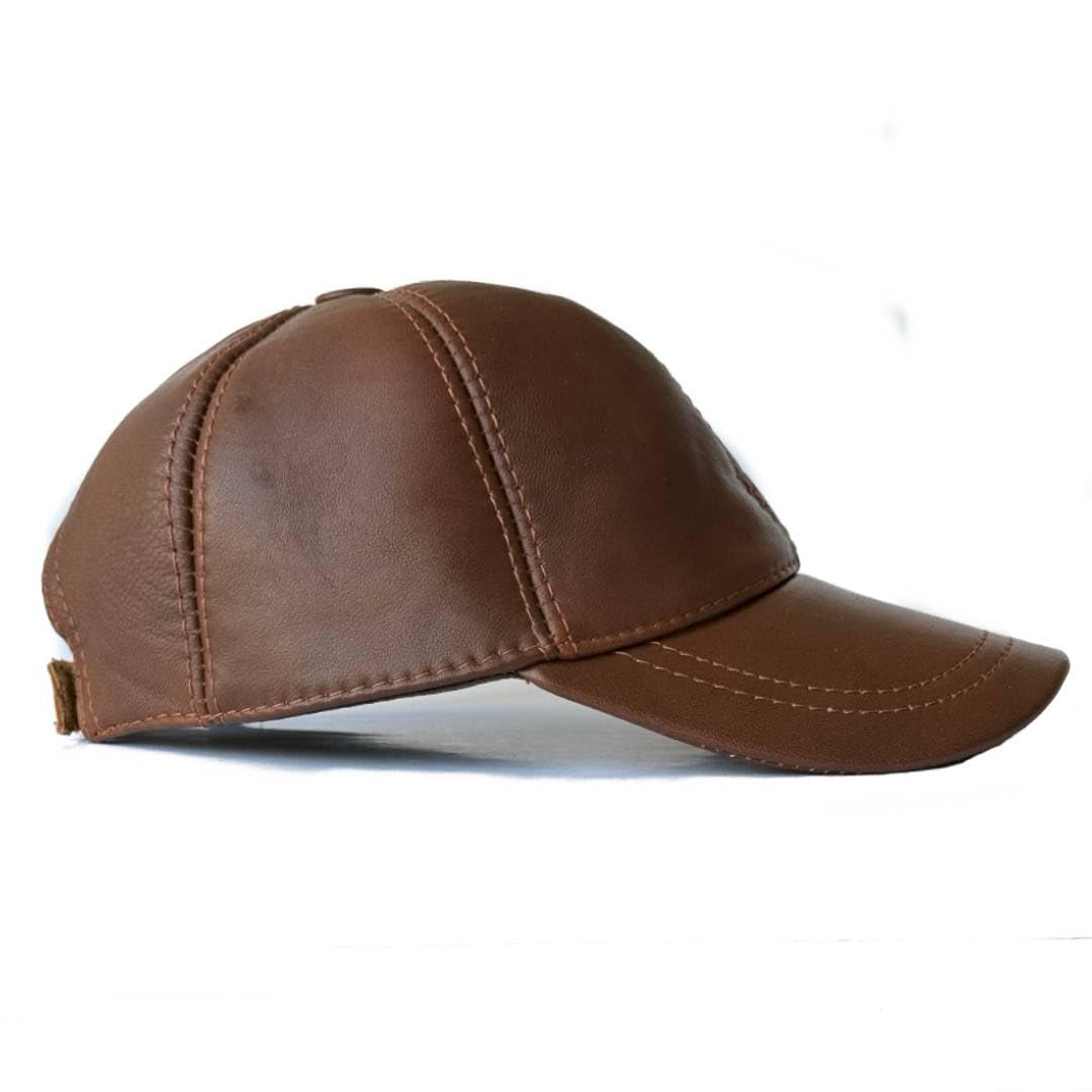 Genuine Leather Baseball Cap 100% Real Lambskin Leather Hat | Ball Cap