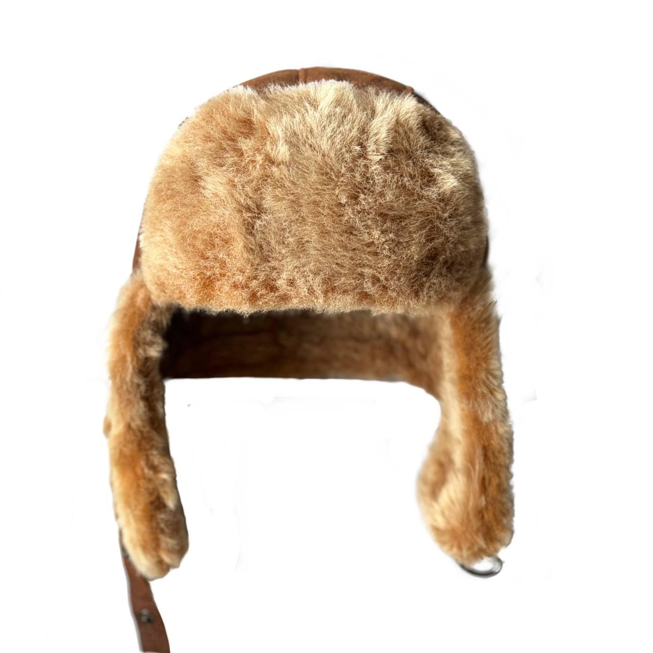Leather Aviator Russian Ushanka Trapper Shearling Sheepskin Fur Ear Flap Waterproof Winter Hat
