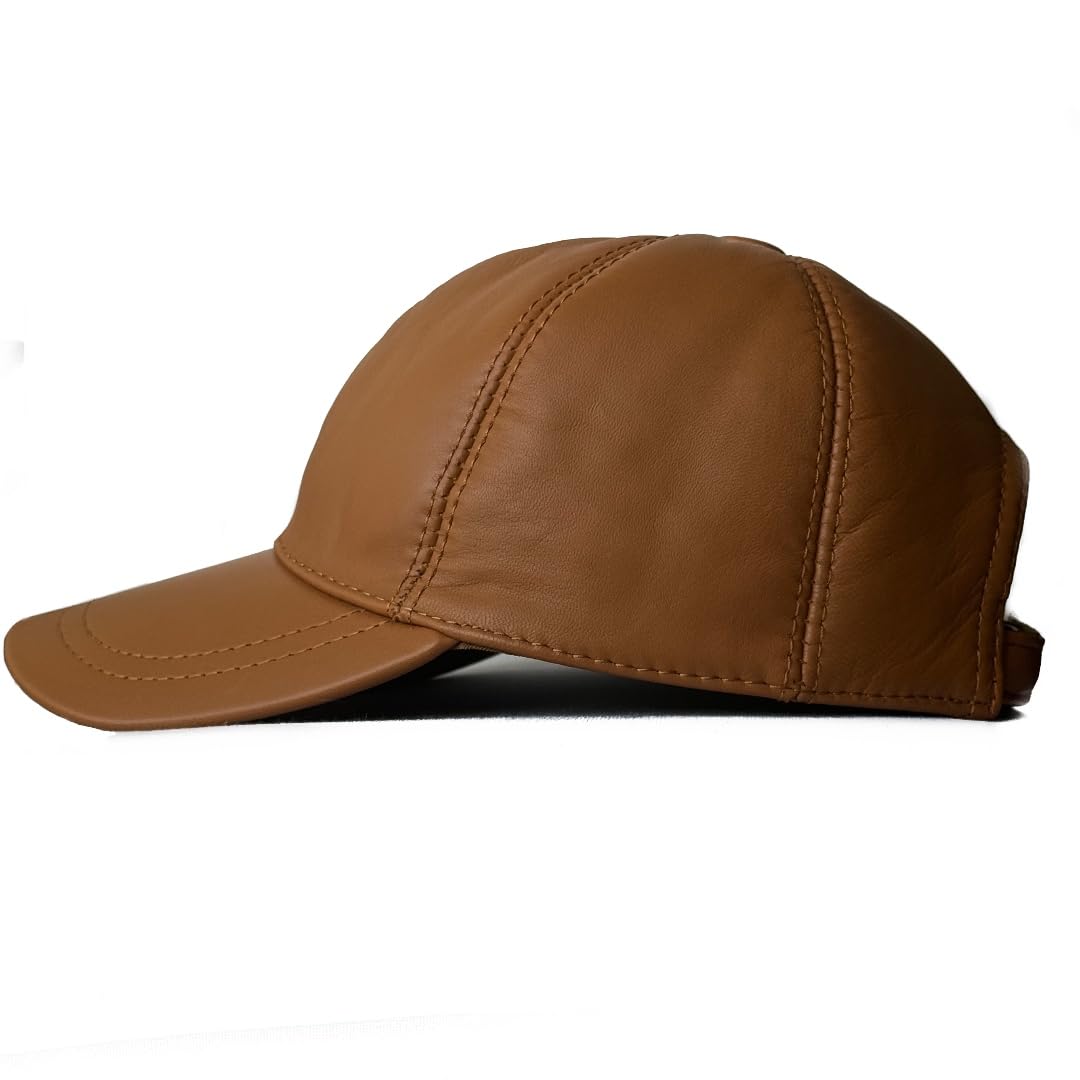 Leather Cap 100% Real Unisex Leather Baseball Cap Sports Visor Adjustable