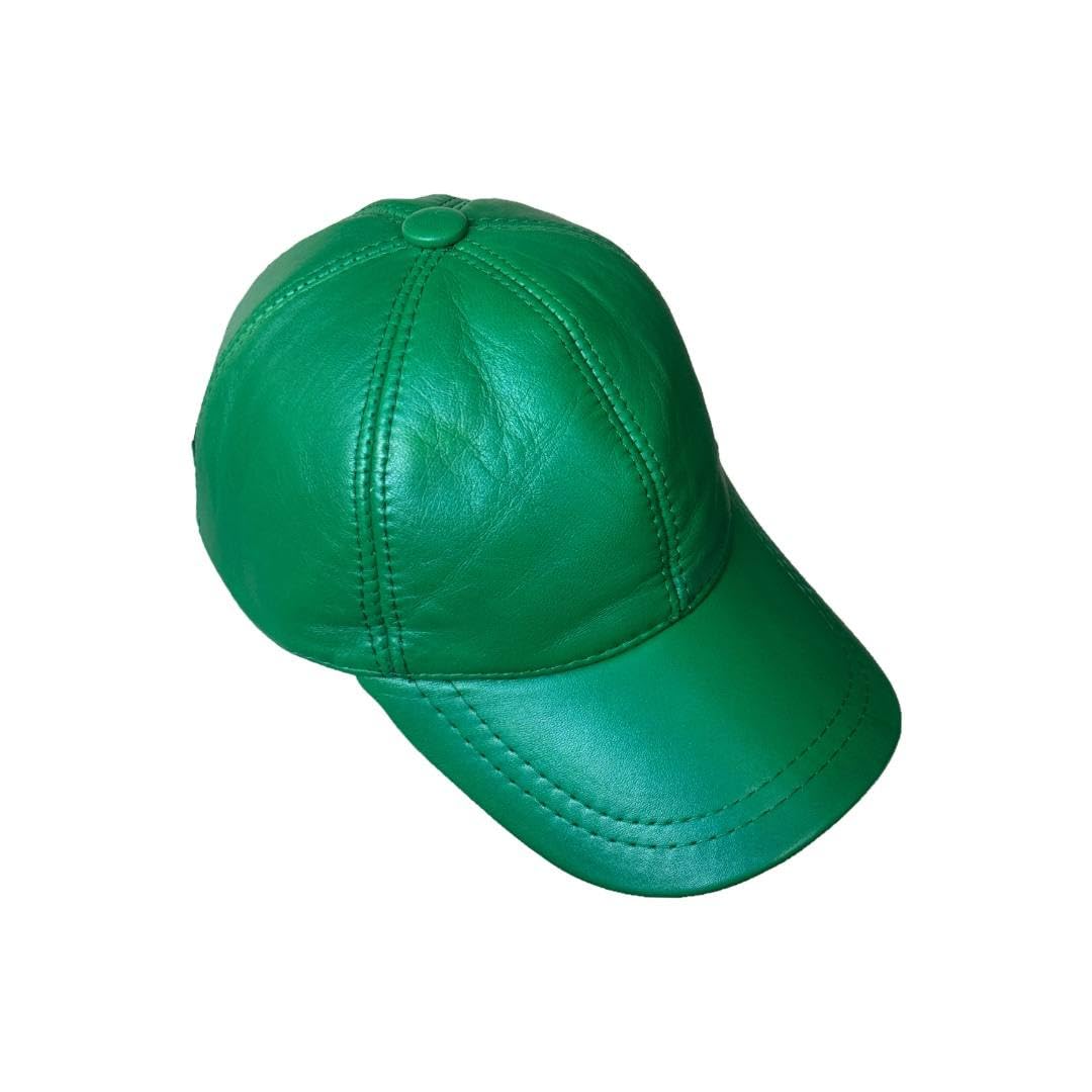 Lukkizara Leather Cap for Men Women Real Sheepskin Adjustble Hat Classic Referee Snapcack