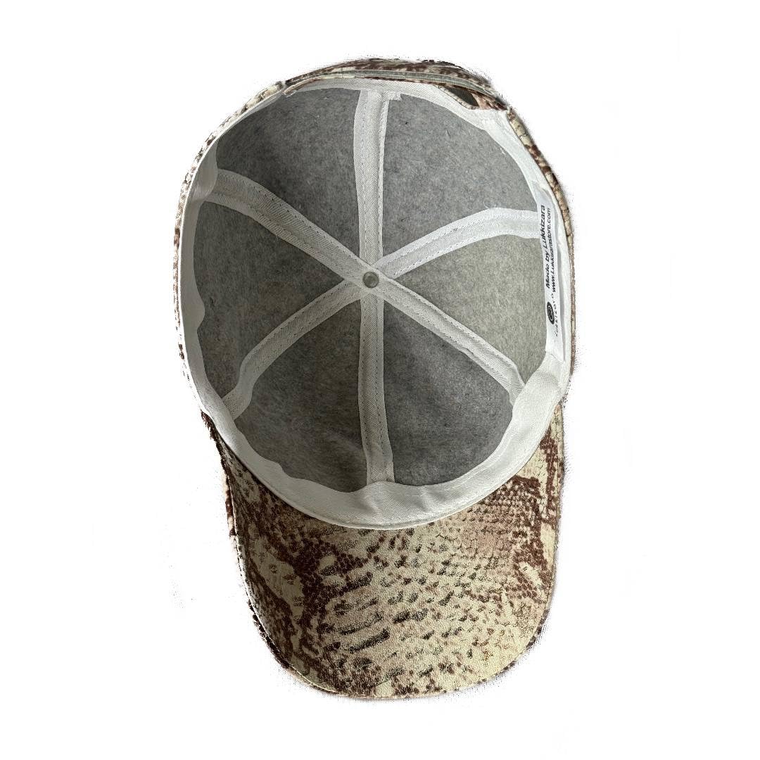 Snake Hat Python 100% Genuine Lambskin Leather Baseball Cap Sports Visor Adjustable