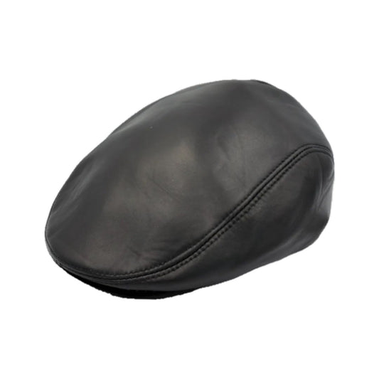 Generic Men's Brown Ivy League Classic Flat Cap - Newsboy Cap - Genuine Sheepskin Leather - Warm & Breathable - Ear Warmer