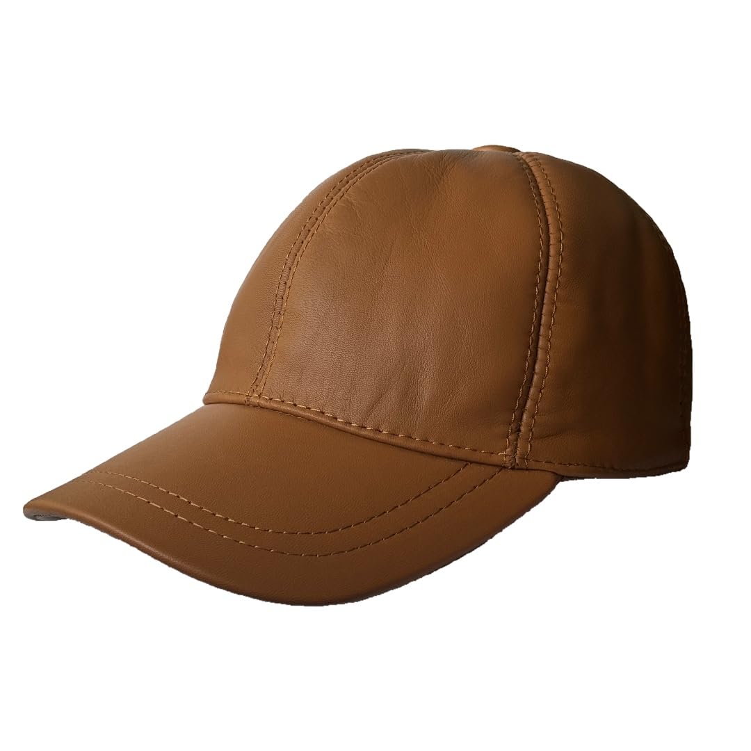 Leather Cap 100% Real Unisex Leather Baseball Cap Sports Visor Adjustable