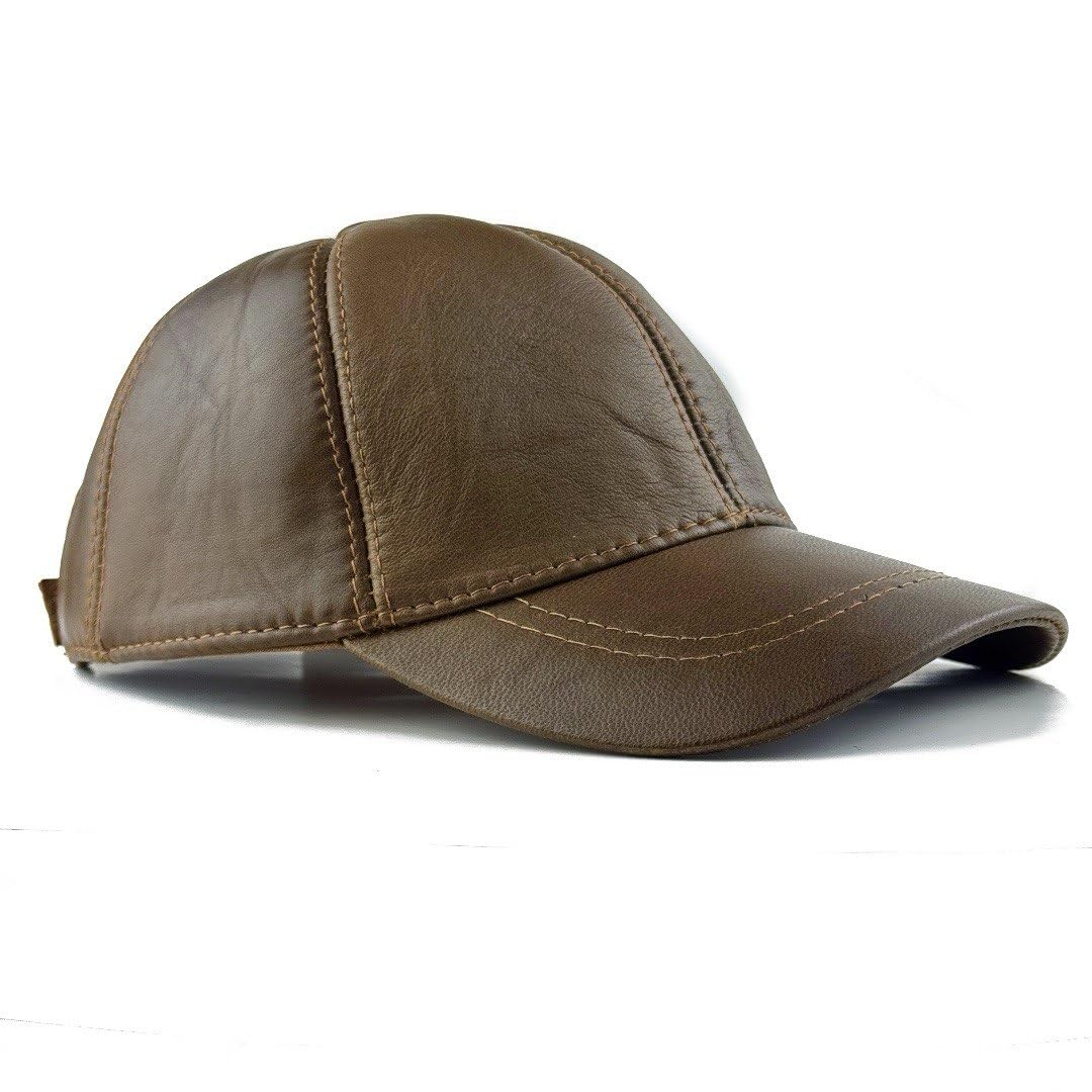 Lukkizara Genuine Leather Unisex Baseball Cap - 100% Lambskin Leather Adjustable Dad Hat