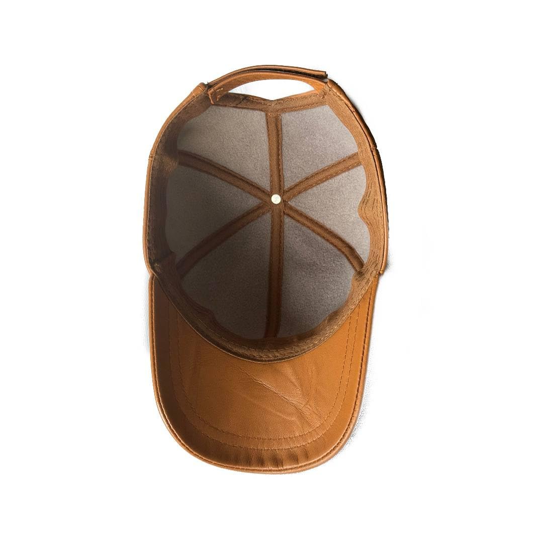 Genuine Leather Baseball Cap 100% Real Lambskin Leather Hat | Ball Cap
