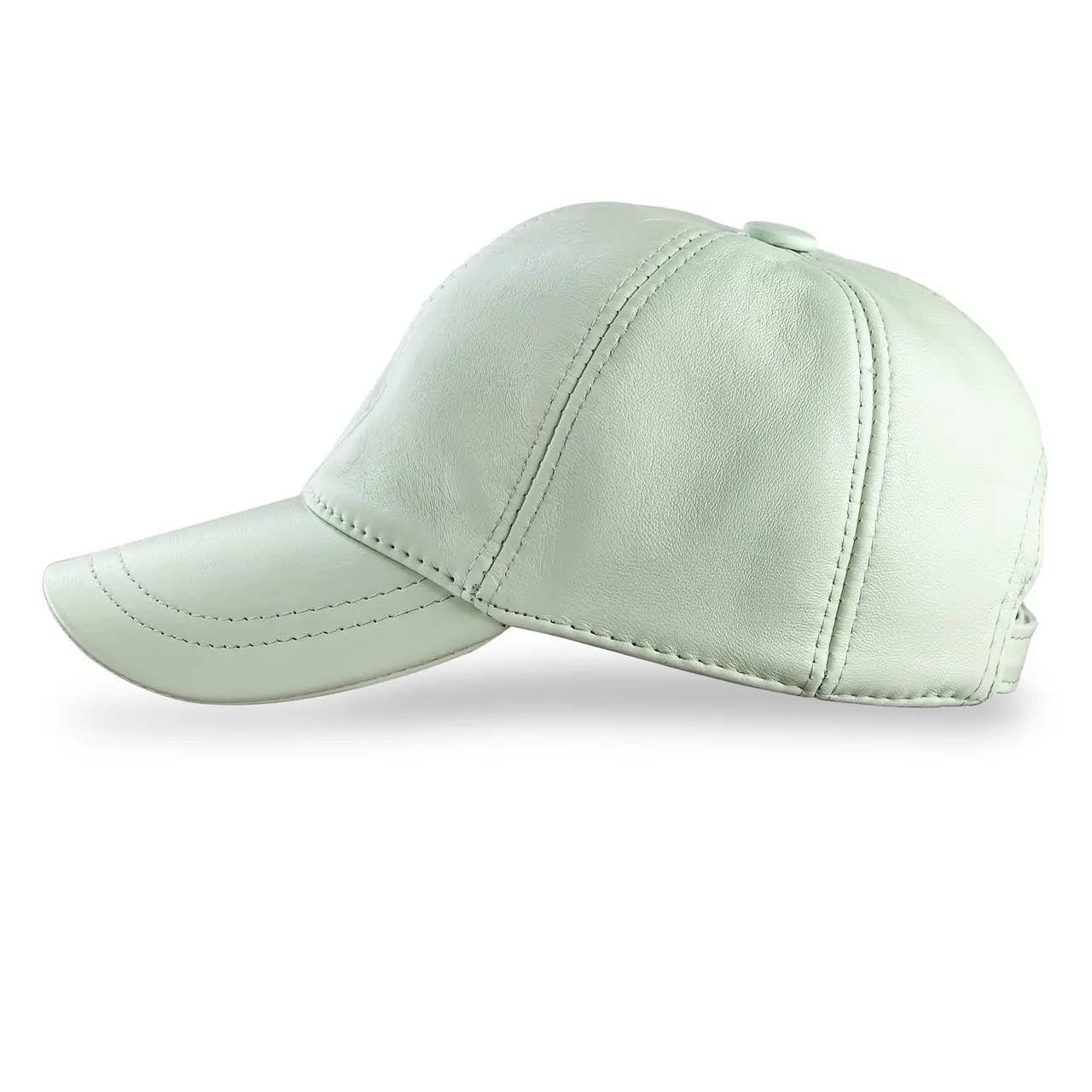 Genuine Leather Baseball Cap 100% Real Lambskin Leather Hat | Ball Cap