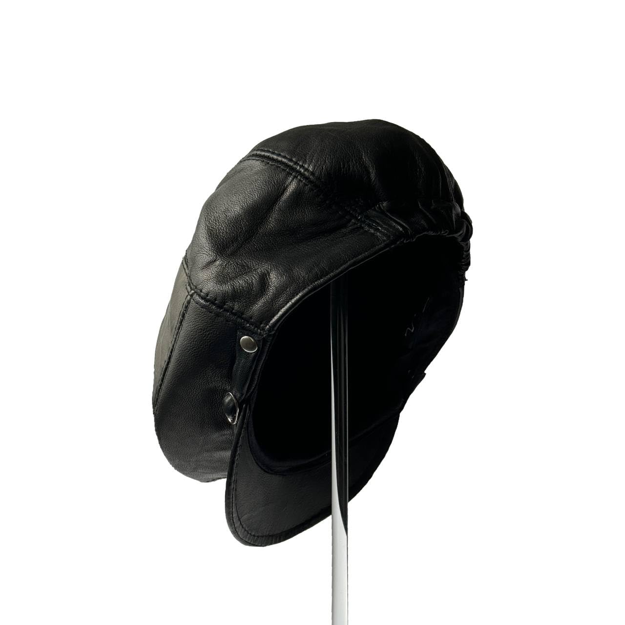 Men's Leather Newsboy Cap Cabbie Beret Real Leather Flat Hat Vintage Style Ascot Hat