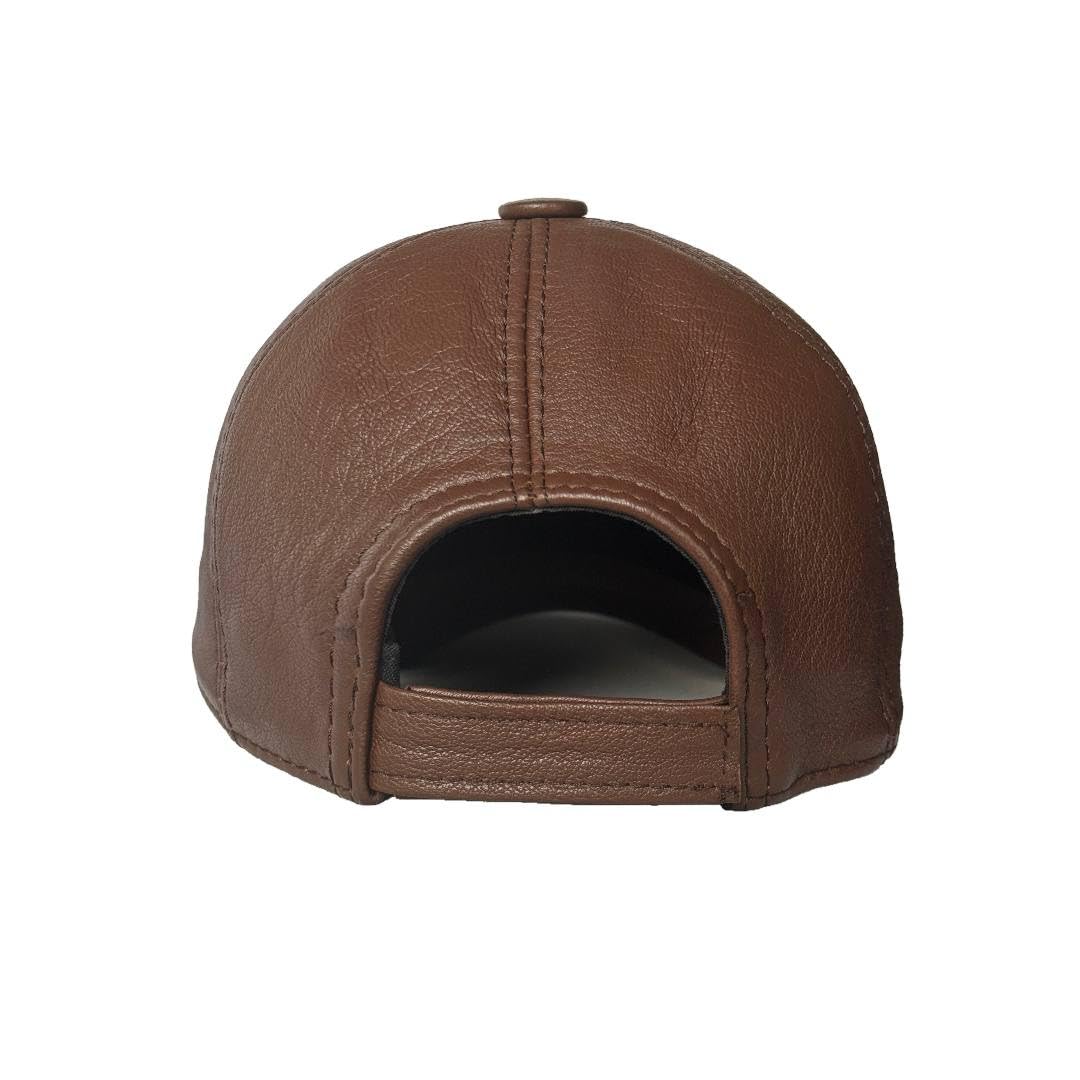 Genuine Real Leather Unisex Baseball Cap - 100% Sheepskin Adjustable