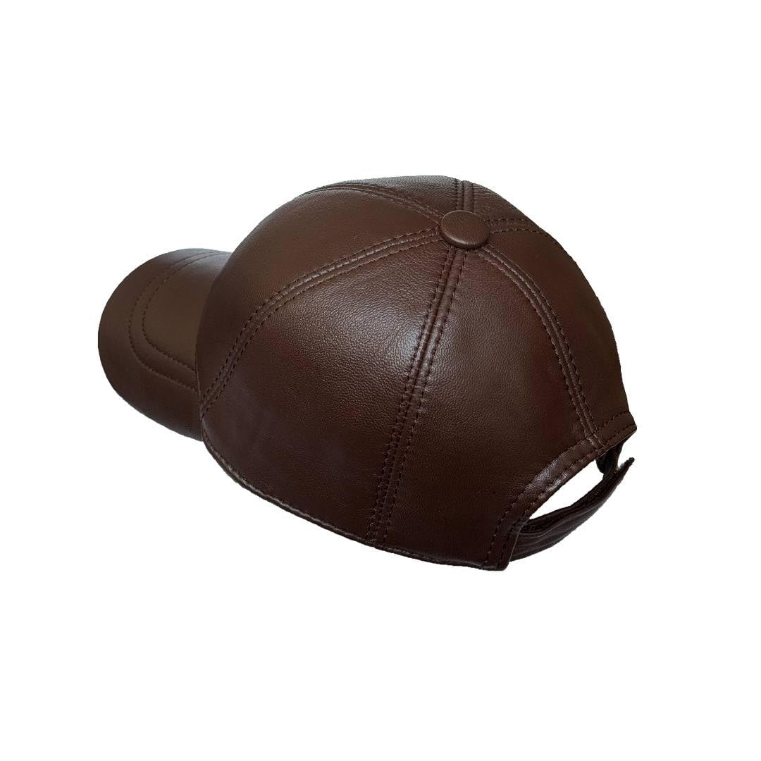 Leather Baseball Cap Soft Lambskin Hat Classic Adjustable Referee Snapback Dad Hat