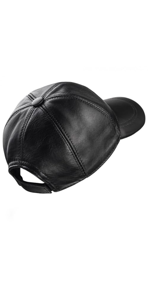Lukkizara Genuine Leather Unisex Baseball Cap - 100% Lambskin Leather Adjustable Dad Hat
