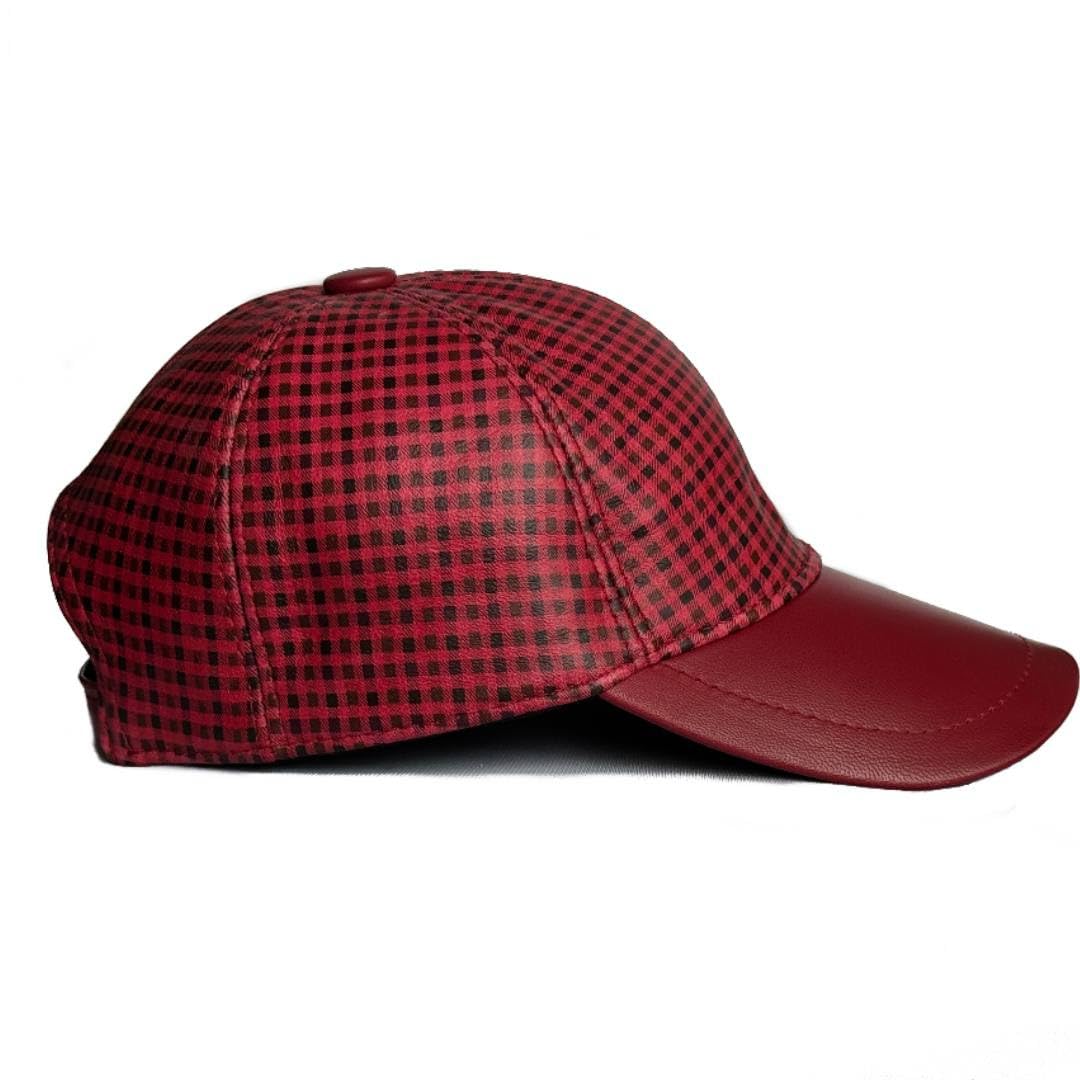 Adjustable Leather Hat Genuine Lambskin Leather Baseball Cap Sports Visor Unisex