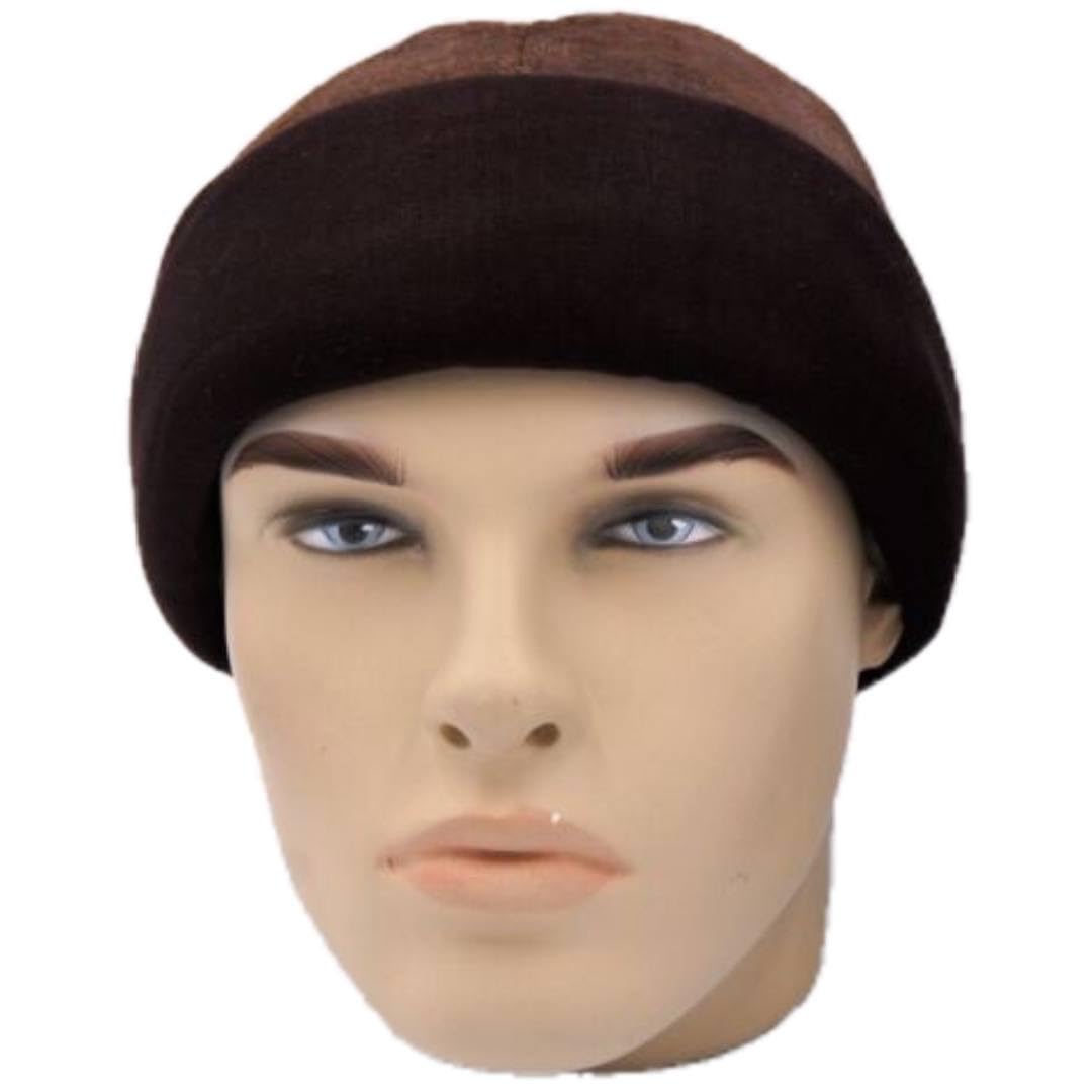Lukkizara Unisex Genuine Leather Docker Hat Rolled Cuff Brimless Worker Skullcap Street Hip Hop Beanie Cap Retro