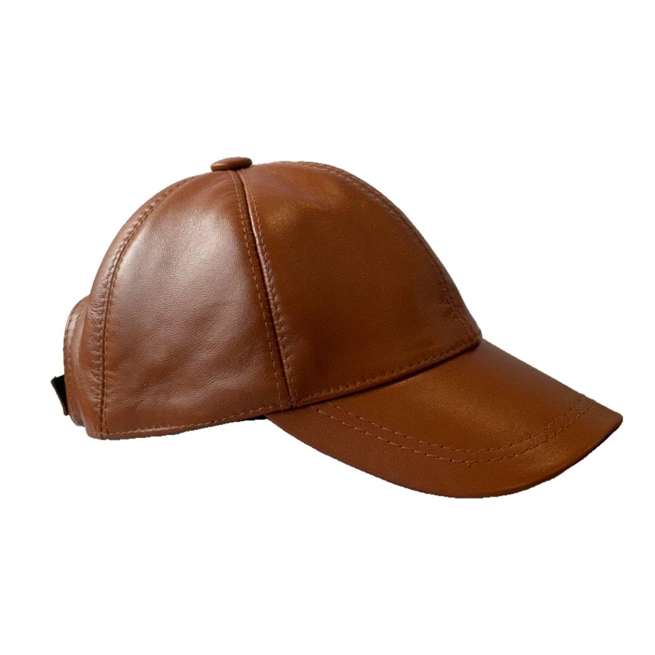Leather Cap for Men Women Genue Lambskin Leather Winter Hat White