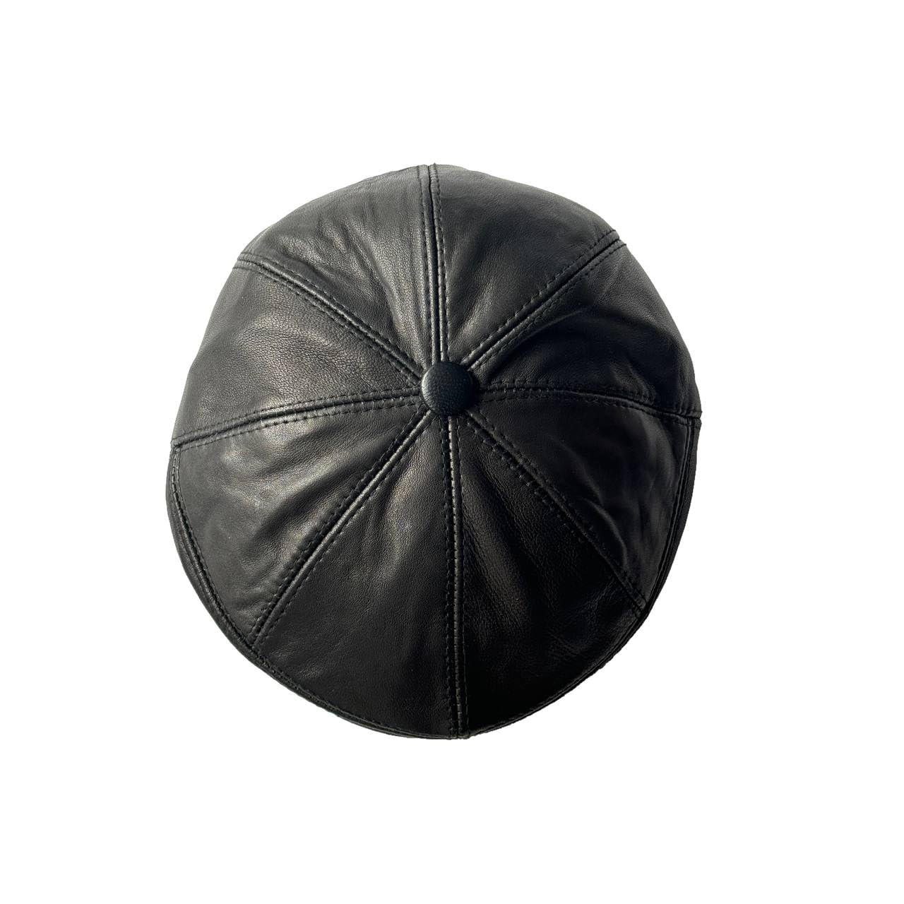 Men's Leather Newsboy Cap Cabbie Beret Real Leather Flat Hat Vintage Style Ascot Hat