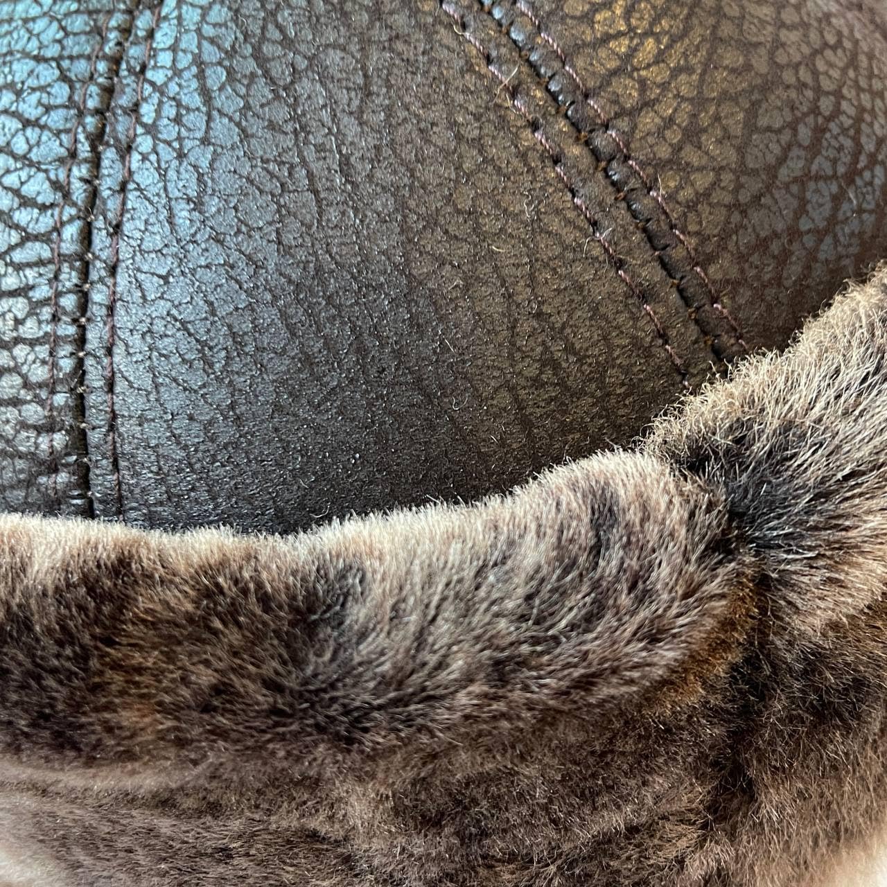 Lukkizara Winter Leather Hat Shearling Sheepskin Fur Beanie Hat
