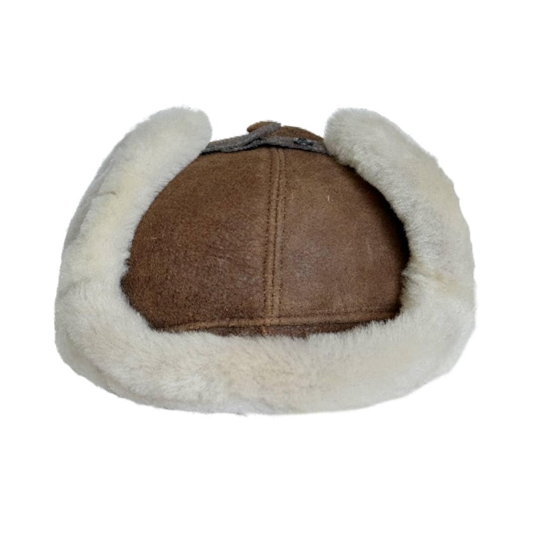 Leather Aviator Russian Ushanka Trapper Shearling Sheepskin Fur Ear Flap Waterproof Winter Hat