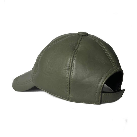 Lukkizara Leather Baseball Cap Genuine Lambskin Leather Hat Sports Visor Adjustable Strap