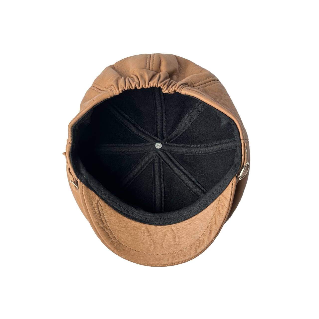 Men's Leather Newsboy Cap Cabbie Beret Real Leather Flat Hat Vintage Style Ascot Hat