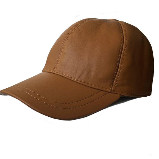 Leather Cap for Men Women Genue Lambskin Leather Winter Hat White