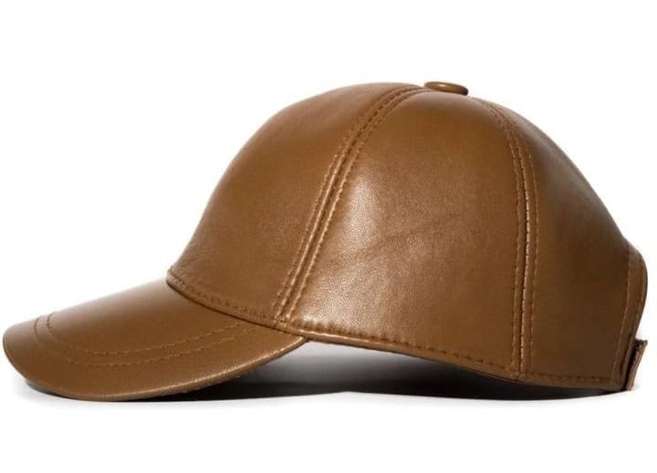 Lukkizara Real Genuine Lambskin Leather Baseball Cap Hat Sports Visor