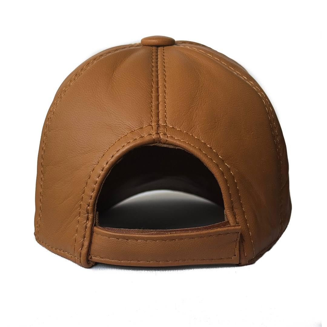 Genuine Leather Baseball Cap 100% Real Lambskin Leather Hat | Ball Cap