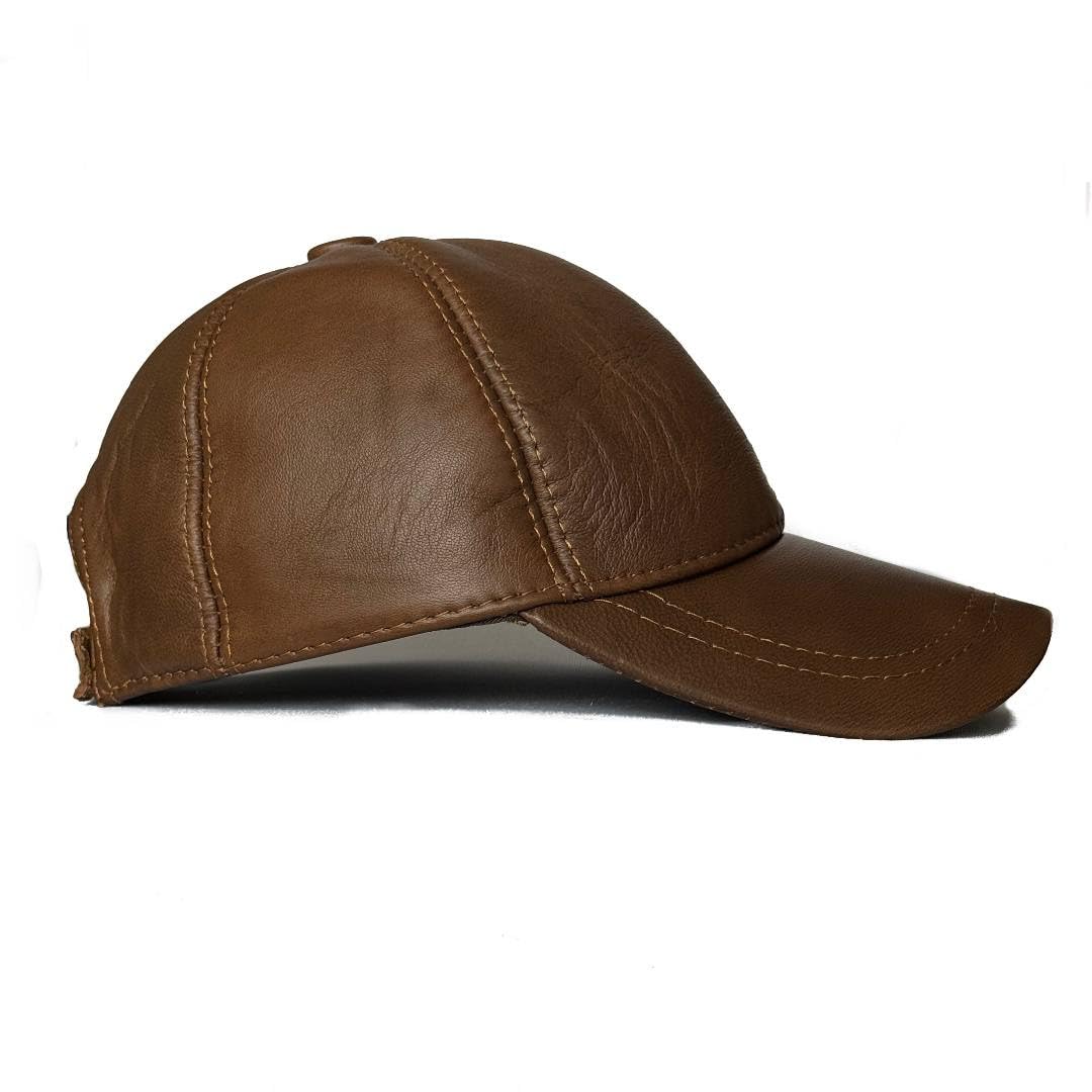 3 Pack Leather Caps Genuine Lambskin Leather Hat Sports Visor Adjustable Strap
