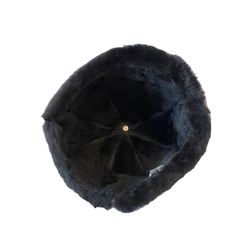 Premium Leather Unisex Shearling Sheepskin Fur Winter Beanie - Warm Wool Skull Hat for Men & Women