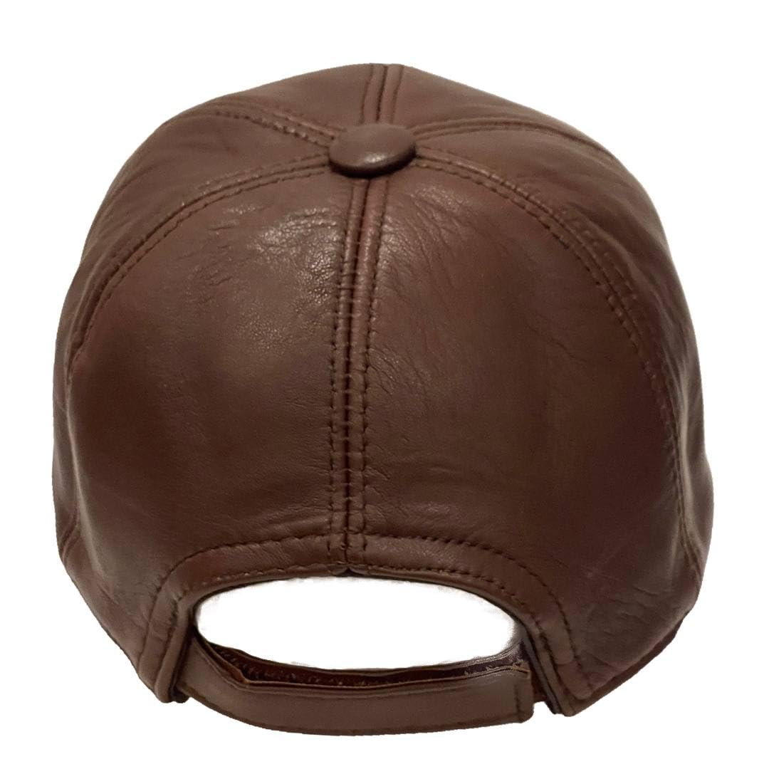 Genuine Real Leather Unisex Baseball Cap - 100% Sheepskin Adjustable 2 Pack