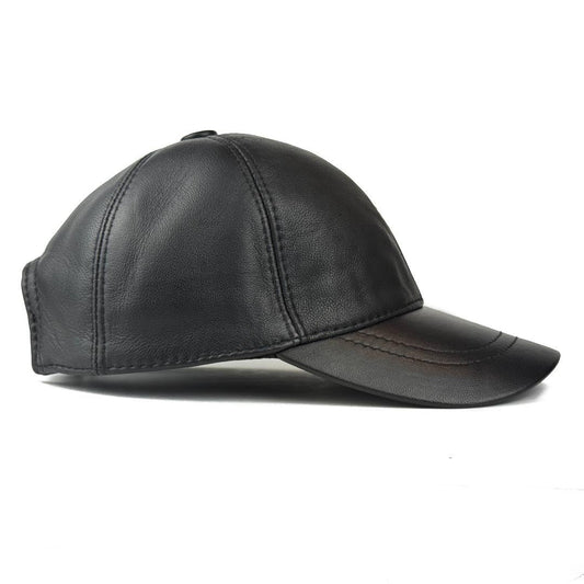 Premium Real Leather Baseball Cap – Adjustable Vintage Hat for Men & Women – Classic 6-Panel Design, Soft Genuine Leather